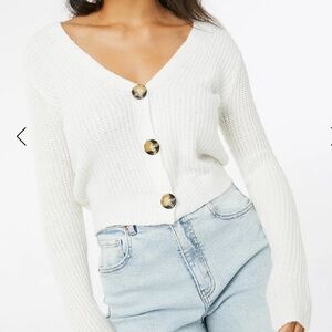 Ardene Cream Button-Up Women's Cardigan